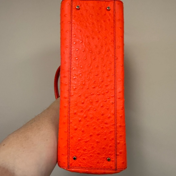 Kate Spade ostrich textured leather coral tote - Picture 7 of 12